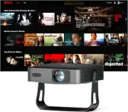 Mini Projector 4K [360°Adjustable Stand & Auto Focus/Keystone] with Netflix Offi
