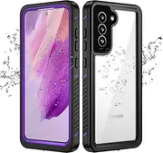 [Ezanmull] for Samsung Galaxy S21 FE 5G Waterproof Case with Built-in Screen Protector Dustproof Shockproof Drop Proof Rugged Full Body Underwater Protective Cover for Samsung Galaxy S21 FE 5G Purple