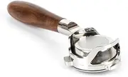 Bottomless Portafilter 54mm with Hollow Carving for Sage/Breville Barista Series/Bambino Plus/Infuser - Walnut Wood Handle