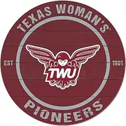 KH Sports Fan Texas Women's Pioneers Colored Circle Sign, 20x20 Inches, Pioneers Decor for Office or Home; Display Your Team Spirit with This Unique Texas Women's University Pioneers Wall Art
