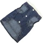 FONDOTIN Pet Cowboy Vest with Knitted Hat Stylish Denim Apparel for Dogs for Spring Summer Autumn Pet Supplies for Breeds
