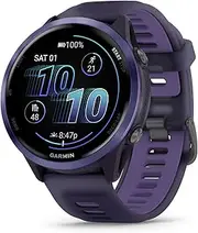 [Garmin] Forerunner® 570, 47mm, Advanced GPS Running and Triathlon Smartwatch, AMOLED Display, Training and Recovery Features, Indigo Aluminum with Translucent Imperial Purple/Indigo Band