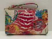 Brahmin Melbourne DAISY Large Lthr Zip Wristlet Clutch SEALIFE Fish Sea Life NWT