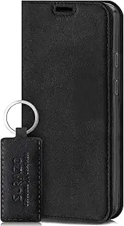 [SURAZO] Smart Magnetic Mobile Phone Case for Samsung Galaxy S20 FE 4G & 5G - Premium Genuine Leather Case Protective Case with [Card Slot, RFID Protection] - Flip Wallet Case Handmade in Europe (Black)