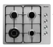 600mm Stainless Steel Gas Cooktop with Wok Burner, FFD, Black Enamelled Trivets
