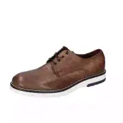 EZ198 EVEET Shoes Men Brown Elegant Leather Round Toe No Dress Business D Lined