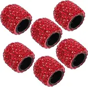 LIGHTAOTAO 6pcs Bling Tire Valve Caps Fully Diamond Covered Rhinestone Valve Stem Caps Dustproof Car Accessories for Cars Bikes Trucks and Motorcycles Easy Installation