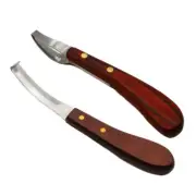 2 Pcs Horse Loop Hoof Knife Trimmer Blade Sheep Cattle Hoof Knife Wooden Handle