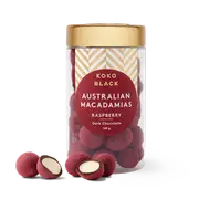 Raspberry Macadamias 165g | Dark Chocolate