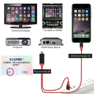 IOS13 即插即用 iPhone7 8 iphone6 iphone5 HDMI lightning 電視接線