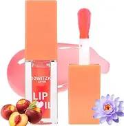 Bowitzki Color Changing Lip Oil Lip Glow Gloss Hydrating Transparent Tinted Nourishing Long Lasting Lip Balm Care Moisturizing Repairing Lightening Lip Lines Blue lotus Tocopherol Squalane (Peach)