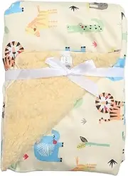 AUTSUPPL Adorable Cartoon Kids Blanket Fuzzy Coral Fleece Baby Nursery Blanket Touch Soft Comfortable Lightweight for Home Travel