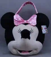 Disney Easter Minnie Mouse Face Plush Jumbo Tote Basket NWT