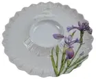 Shabby Chic Purple Iris White 14" Chips Veggie Serving Platter Tray Melamine NEW