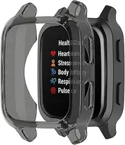 Turnwin intended for Garmin Venu Sq/Venu Sq Music Case Bands, Soft Flexible TPU Silicone Shock-Proof and Scratch-Resistant Protector Cover Case intended for Venu Sq Bands Smartwatch (Black)