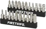 FIRSTINFO H5199A Screwdriver Bit Set, 1/4" Hex Head 25mm Long, 21 Pieces with Phillips, Hex, Star, Flat, and a socket adapter