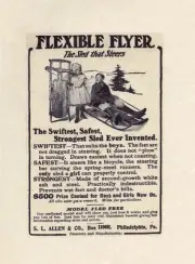 AD FLEXIBLE FLYER Wood SNOW SLED Vtg 1906 Antique 5 x 7" REPRINT ADVERTISEMENT