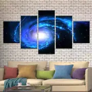 Outer Space Star Filled Galaxy Universe Framed 5 Piece Panel Canvas Wall Art Pri
