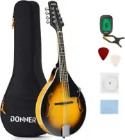 Donner DML-1 Mandolin A-Style 8 Strings Acoustic Mandolin Mahogany With Gig Bag