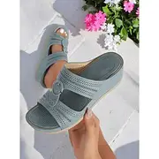 Women's Cutout Slide Sandals with Buckle – Summer Comfort Slippers, Perfect for Garden Walks and Casual Outings