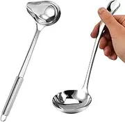 Set of 2 Sauce Spoons, Sauce Spoons, Stainless Steel Polished Sauce ladle, Soup ladle, Dishwasher Safe and stews, Soup ladle for Soup sauces, Gravies, dressings, Ketchup