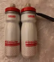 2 Pack CamelBak Podium Chill 21oz Fiery Red/White Water Bottles NEW