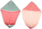 GLSTOY 2pcs Quick Dry Hair Wrap for Women Thickened Ultra Absorbent Bath Towel Cap Stylish Hair Drying Turban Fast Drying Comfortable Use