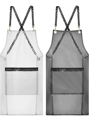 Fashion Popular Transparent Work TPU Waterproof Apron for Barber with large P...