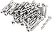 uxcell M5x40mm Thread 304 Stainless Steel Hex Socket Head Cap Screw Bolt DIN912 35pcs