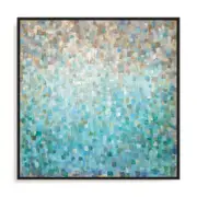 Artey | Blocked Abstract - Framed Canvas - Black - 64 x 64cm
