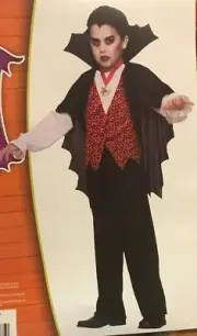 Costume Vampire Boys S (4-6) Halloween Shirt Vest & cape Rubies 880017 Set 2 pc