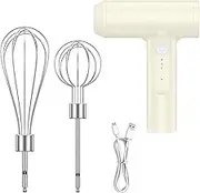 Egg Mixer,Kitchen Hand Mixer,Handheld Whisk,Small Electric Whisk,Electric Hand Mixer,Hand Mixer,Electric Mixer,USB Rechargeable Electric Whisk for Mixing Egg Jam Butter Kitchen Outdoor Use