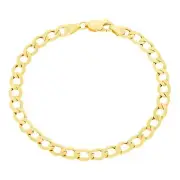 10K Yellow Gold 5.5mm Cuban Link Curb Chain Bracelet Mens Womens 7.5"