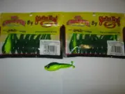 2 packs strike king scissor shad ( tux black and chart)