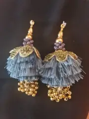 Indian Traditionl Design Beads & Threads Latkan 1 Pair AU STOCK