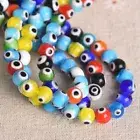 Round 6mm 8mm 10mm Evil Eye Pattern Handmade Millefiori Lampwork Glass Beads Lot