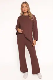 [PUP49] Mckinley Knit Pant - Brown S Brown