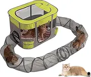 Outdoor Cat Tunnel Enclosure,Outside Small Animals House Portable Tent - Easy Setup Kitten Playground Bored Cat Play Toy for Yard Balcony Lawn Patio