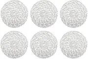 DII Woven Paper Round Decorative Metallic Placemat or Charger for Holiday and Decor, 15" Round, Silver, Set of 6