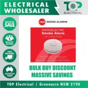 RED Photoelectric Smoke Alarm Detector Interconnected 9V Battery AS3786:2014