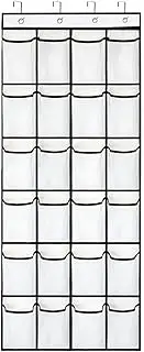 Large Hanging Shoe Organizer, 24 White Mesh Pockets Over the Door Shoe Organizers - 56x150cm