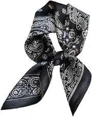 [Aufeel] 100% Pure Mulberry Silk Square Scarf for Hair-27''x27''- Women Silk Neckerchief Head Wrap Scarf