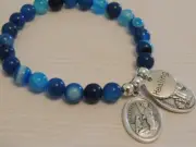 St Raphael Archangel Guardian Angel/St Michael Healing Charm Blue White Crystal