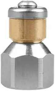 High Pressure Washer Stainless Steel G1/4 G3/8 and Accessory Bsp 1/4 G3/8 Inlet 3 Nozzle Hose Metal Nozzle Rotating Sewer Nozzle(Orange)