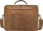 [Marc Peter] Auckland Laptop Bag 15.6 Inch Leather I Shoulder Bag for Laptop I Briefcase for Notebook I Bag for Men and Women