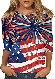 [Generic] Women's T Shirts Baggy Summer T Shirts Soft Plus Size Clothes 2025 Shirts, Blue, Small