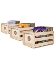 Crosley Pack of 3 Record Storage Crates NoSize Beige