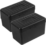 DOITOOL 1 Set Plastic Flash Card Storage Organizer with Locking Lid Index Card Box for Comprehensive Organization