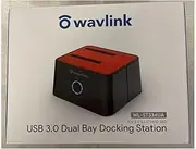 Wavlink USB 3.0 to SATA Dual Bay External Hard Drive Docking Station Dock Duplicator for 2.5/3.5 inch HDD/SSD MAX 2x16TB with USB A to USB C Converter and Power Adapter, Support UASP Offline Clone
