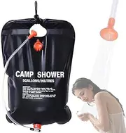 MTSDM Solar Shower Bag, Portable 5 Gal/20L Heating Shower Device with Removable Hose On-Off Switchable Head for Camping, Hiking, Traveling, Beach Swimming